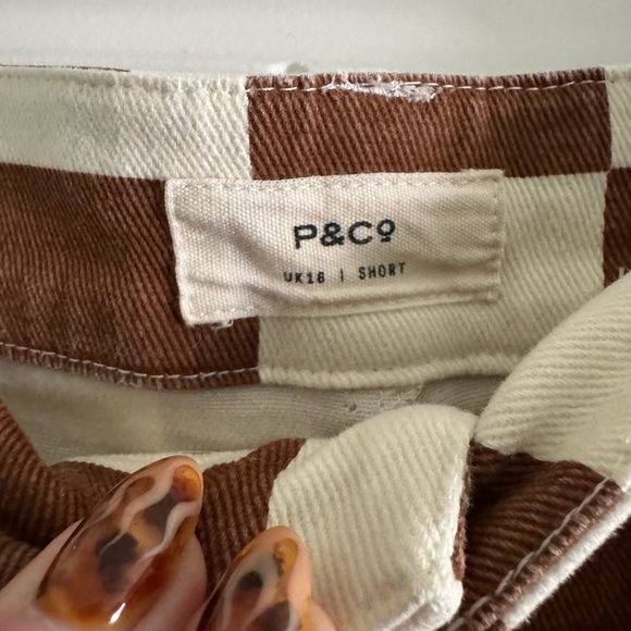 P&Co Service Fatigue Pants - Rust Checkerboard 16 UK 14 US NWOT - Picture 5 of 6